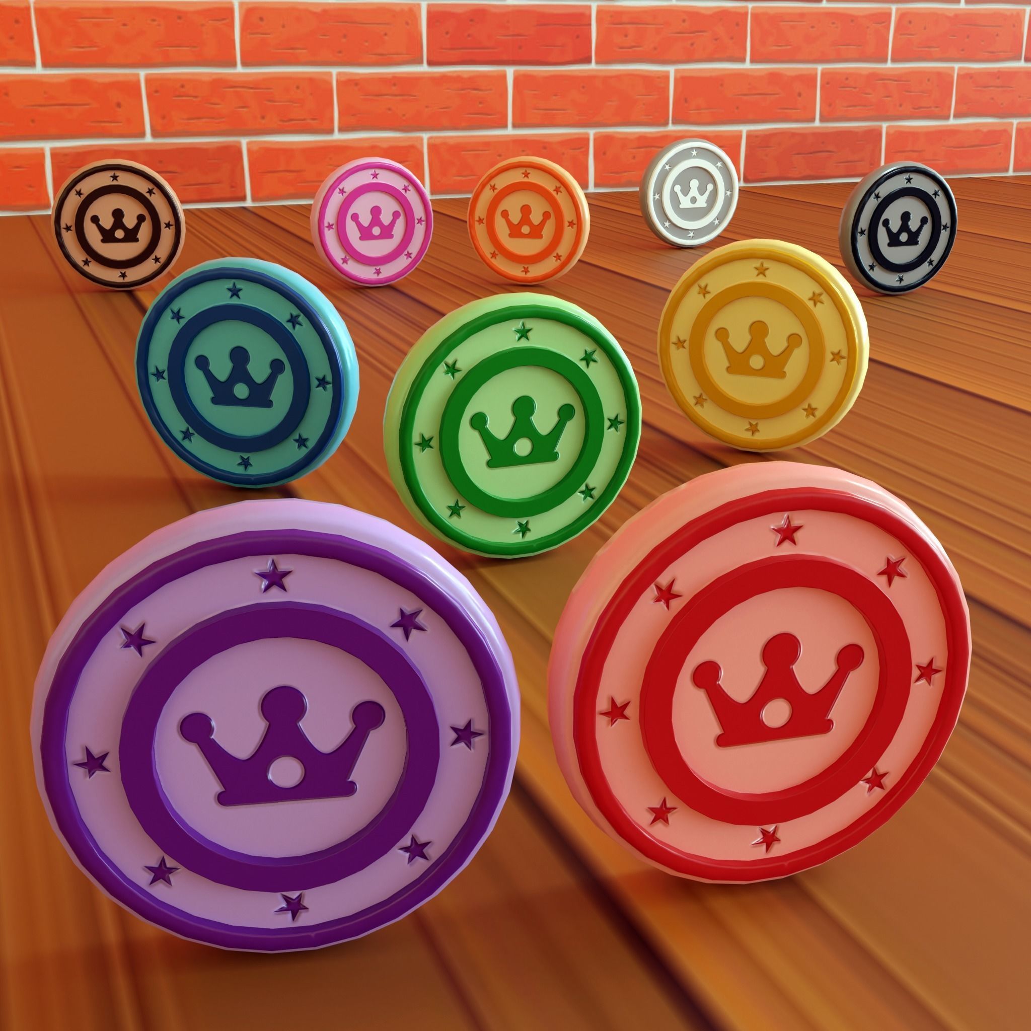 Cartoon Coins Pack01 Low-poly 3D model_33