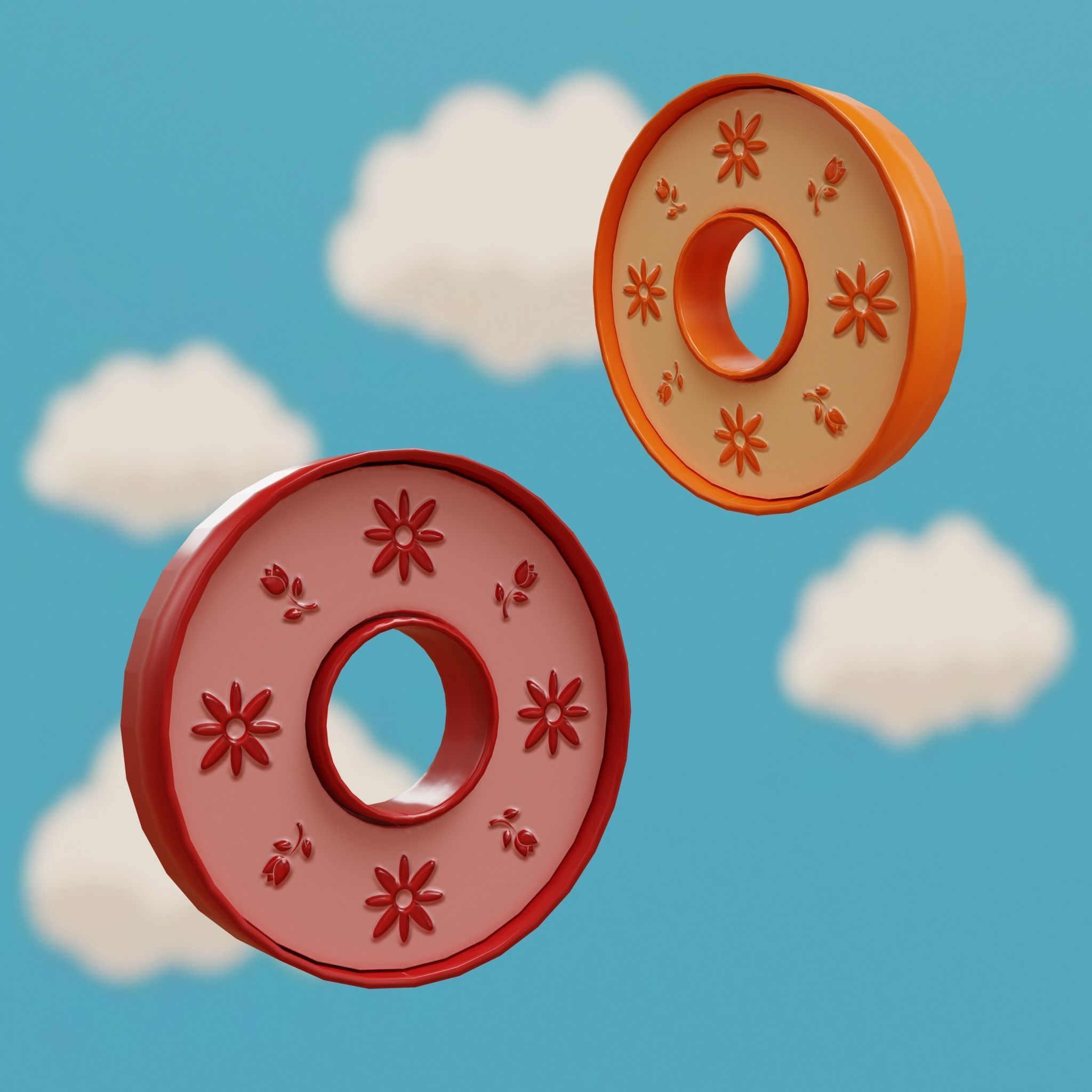 Cartoon Coins Pack01 Low-poly 3D model_3