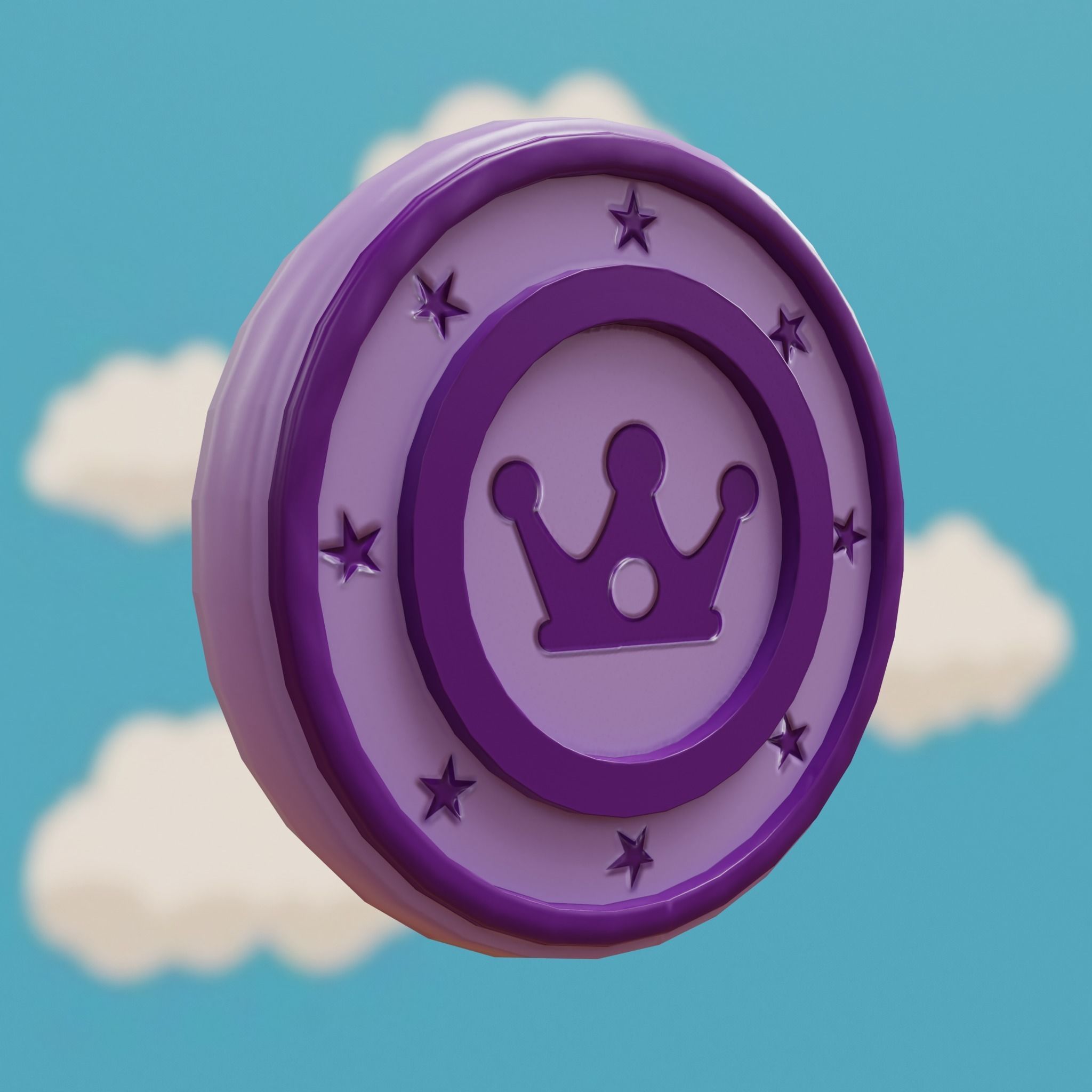 Cartoon Coins Pack01 Low-poly 3D model_29