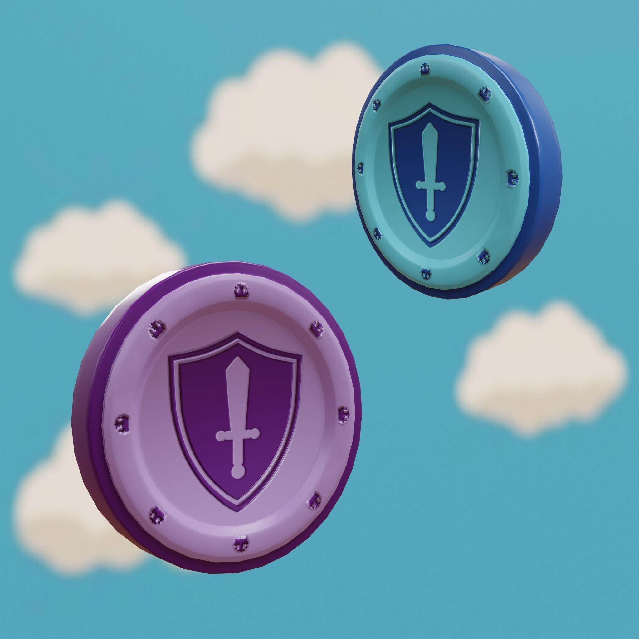 Cartoon Coins Pack01 Low-poly 3D model_21