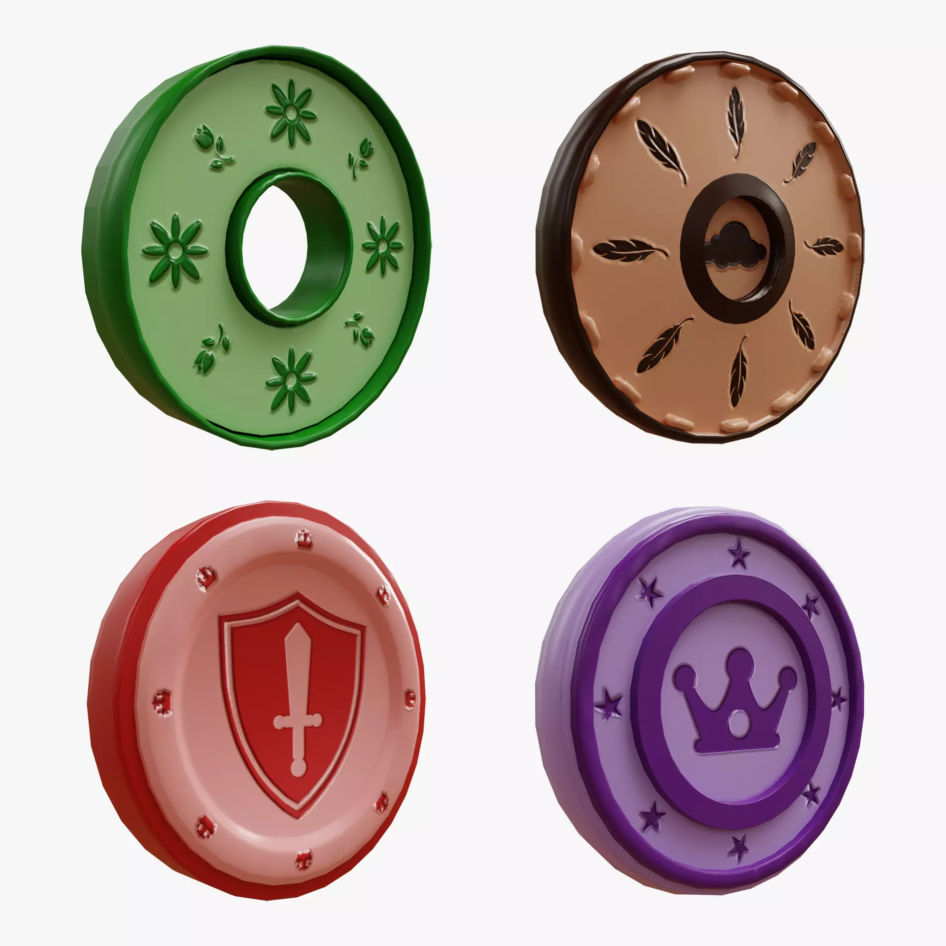 Cartoon Coins Pack01 Low-poly 3D model_0