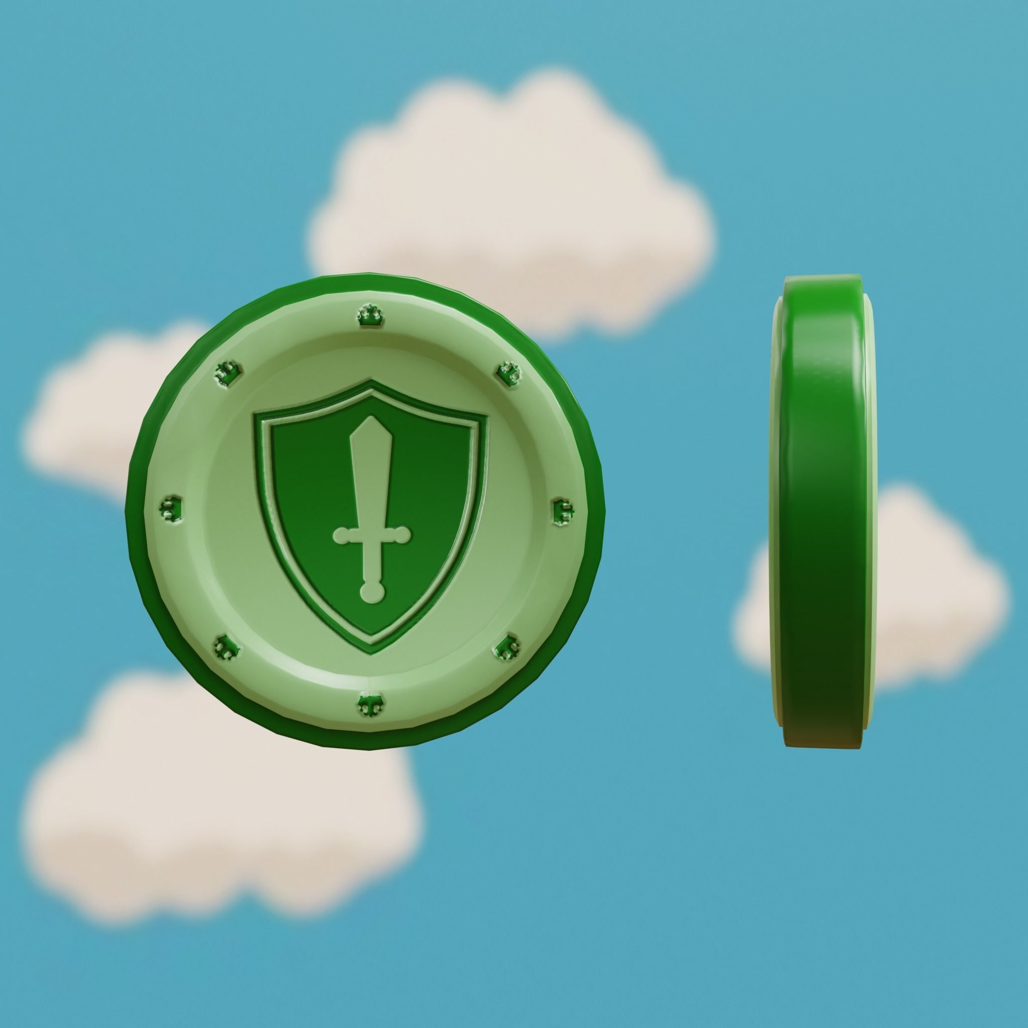 Cartoon Coins Pack01 Low-poly 3D model_22