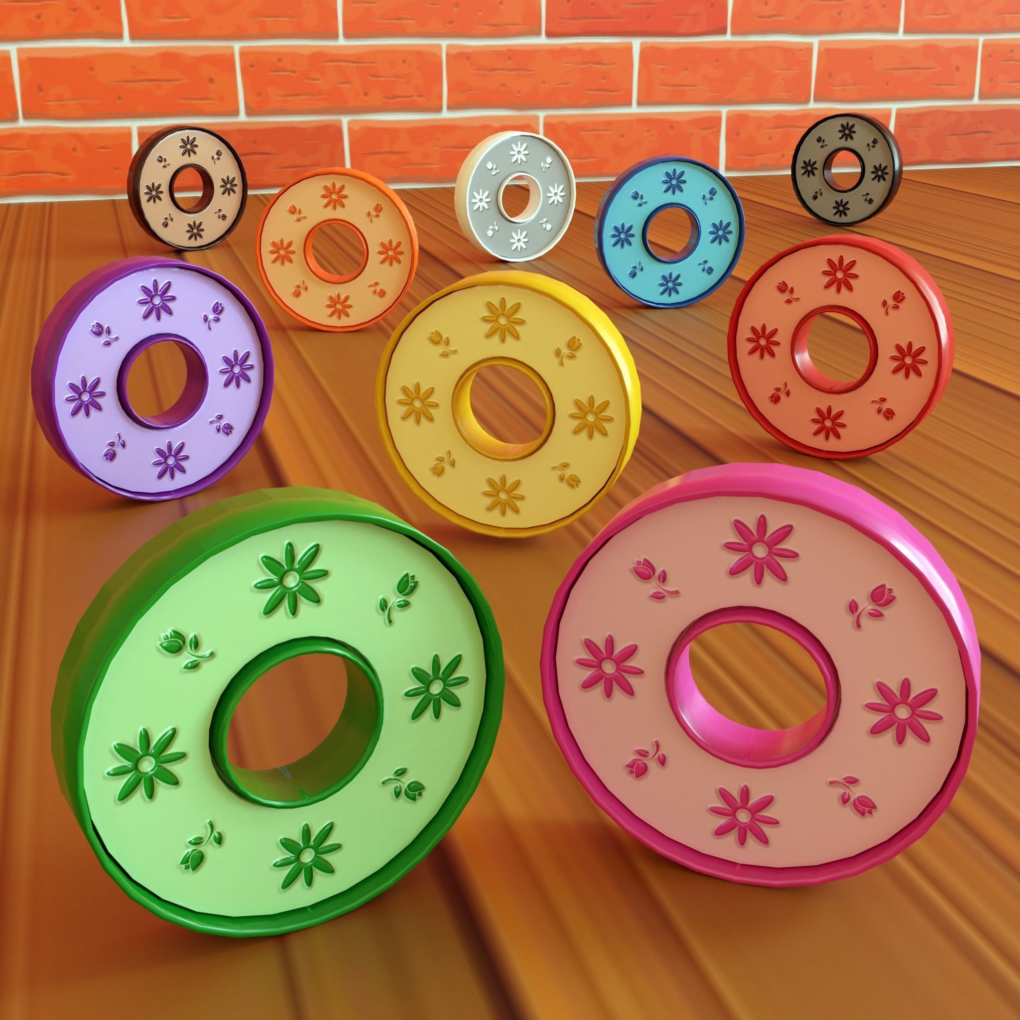 Cartoon Coins Pack01 Low-poly 3D model_6