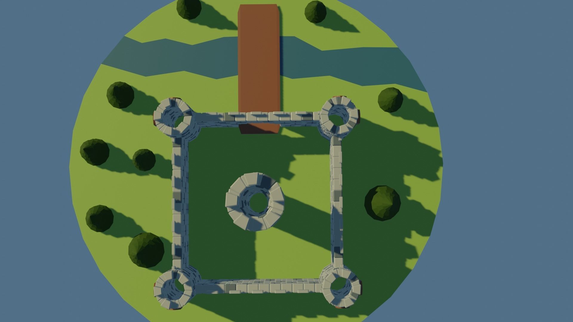 Low Poly Castle  Free low-poly 3D model_3