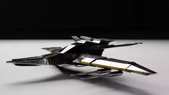Fighter Spaceship low poly 4k texture