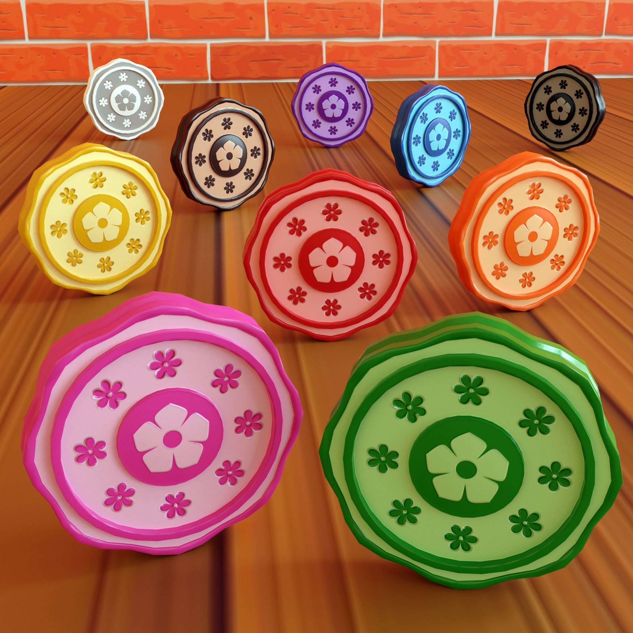 Cartoon Coins Pack02 Low-poly 3D model_24