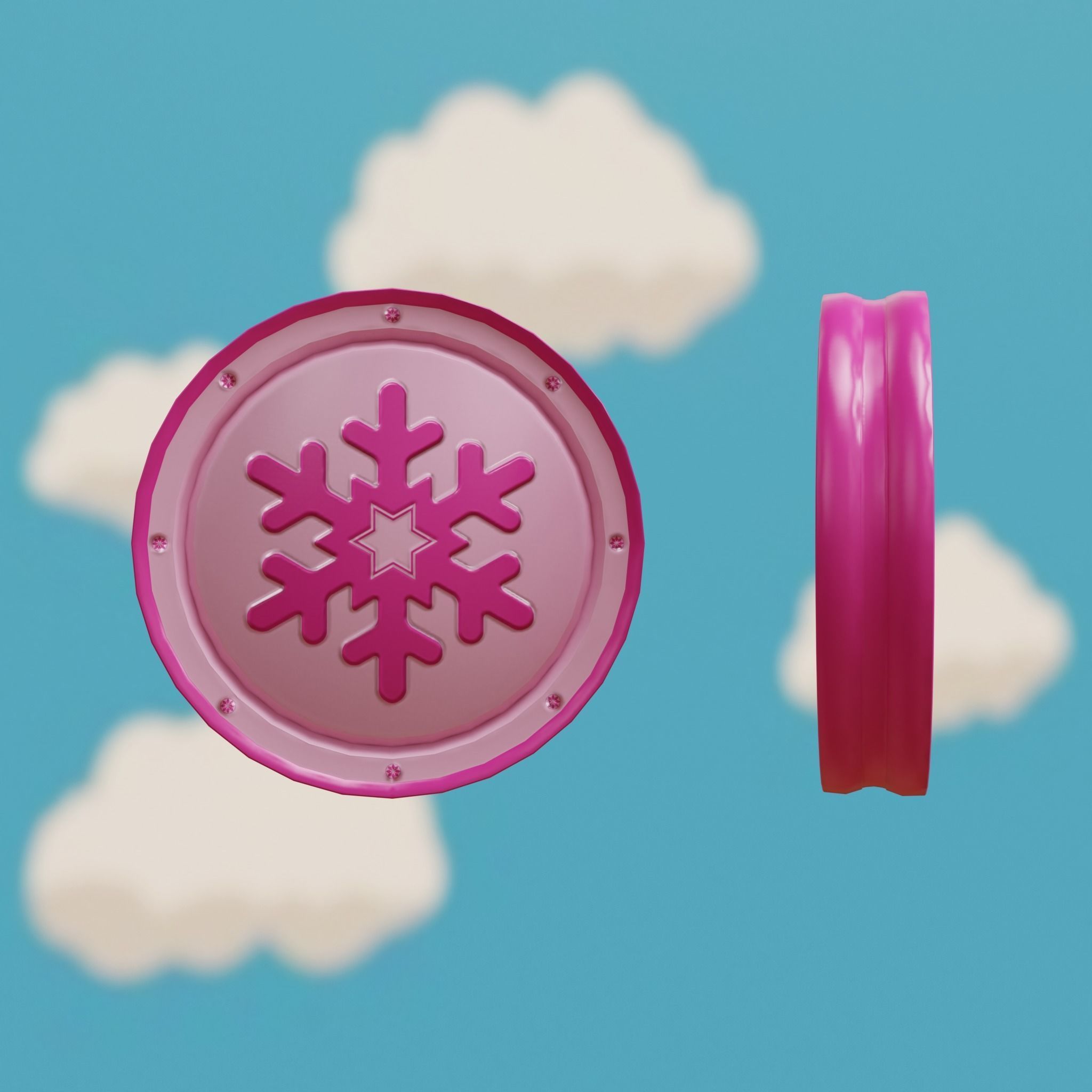 Cartoon Coins Pack02 Low-poly 3D model_4