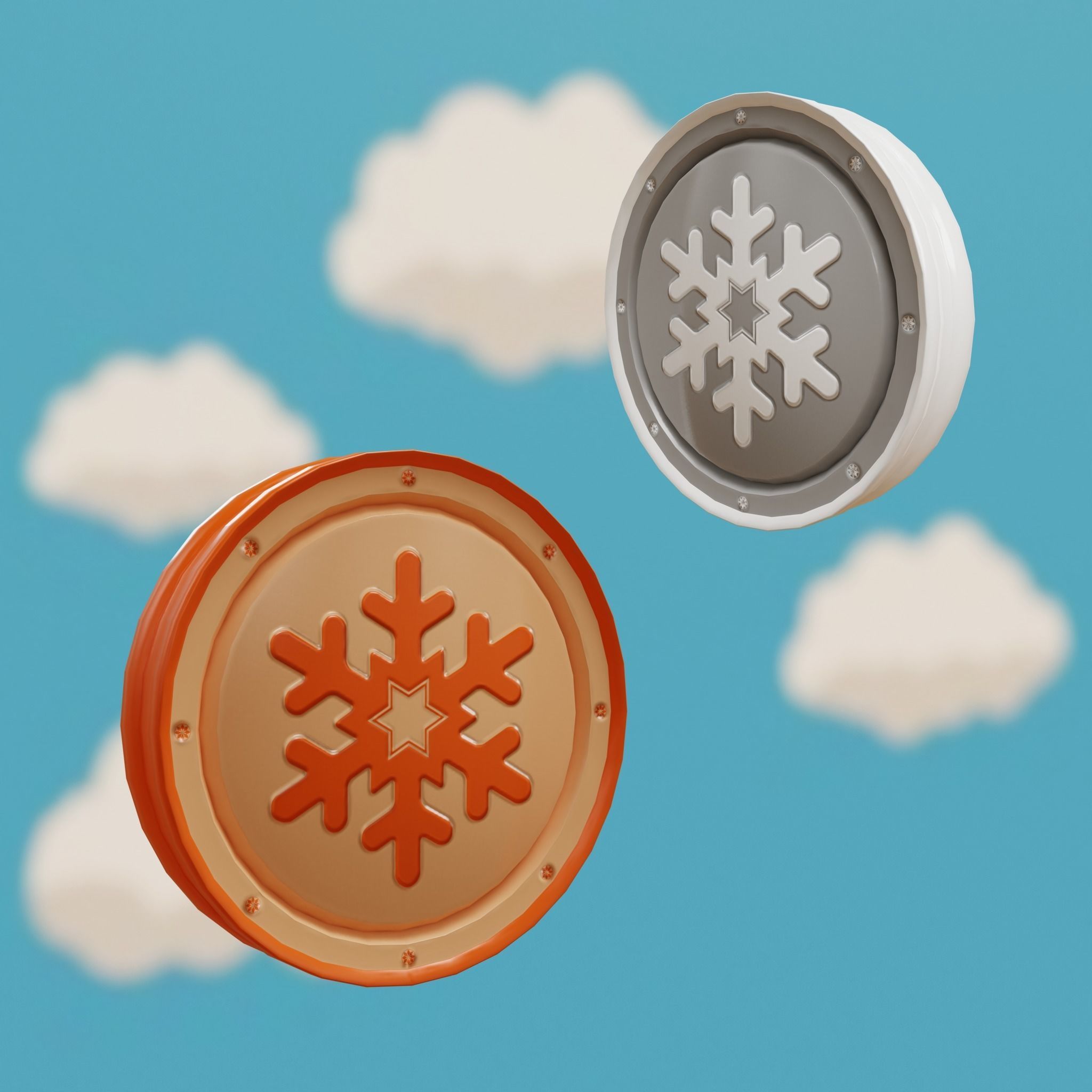 Cartoon Coins Pack02 Low-poly 3D model_3