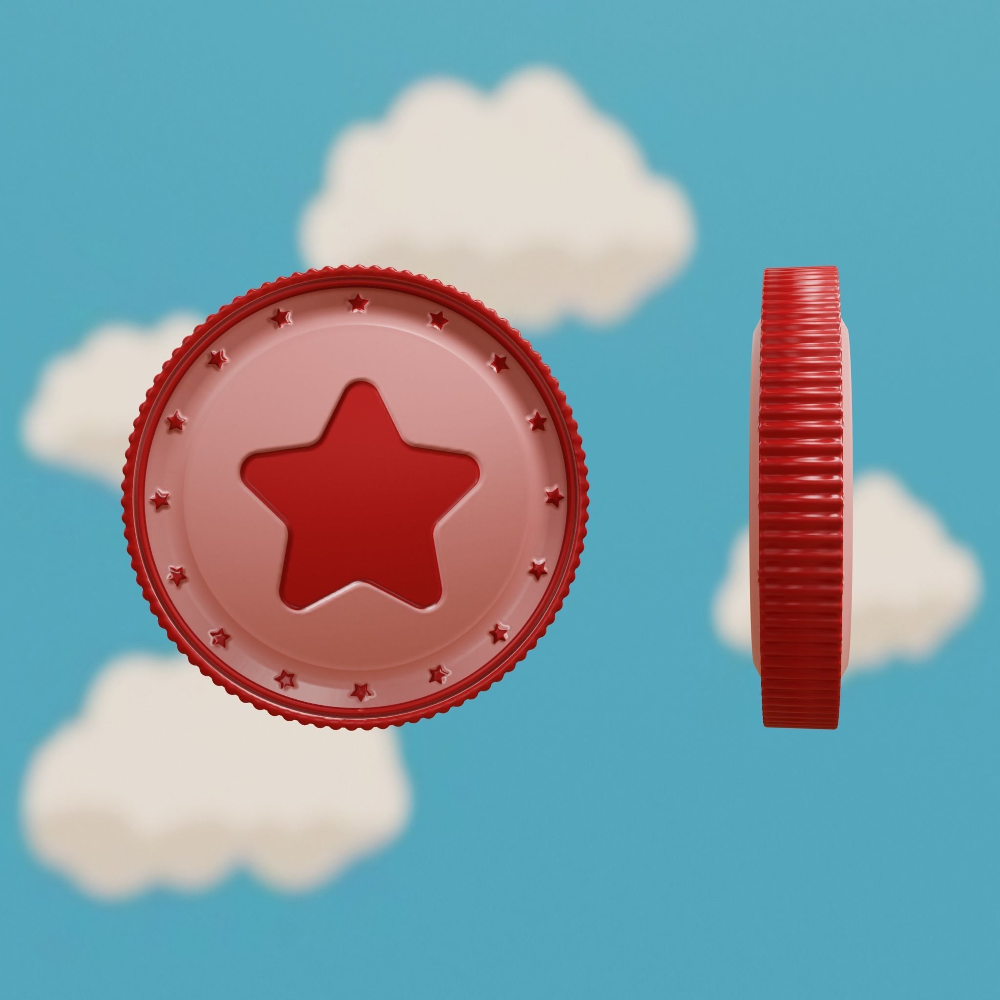 Cartoon Coins Pack02 Low-poly 3D model_31