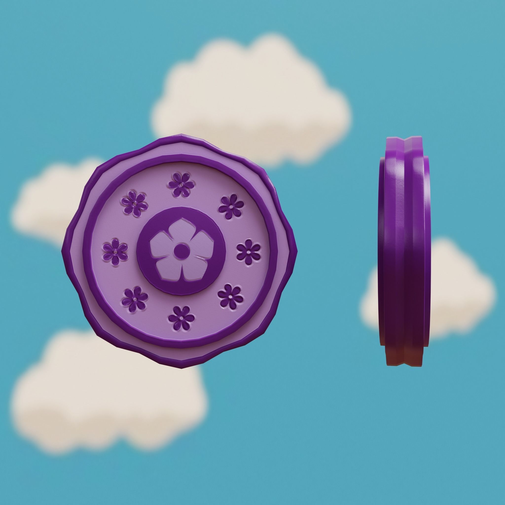 Cartoon Coins Pack02 Low-poly 3D model_22