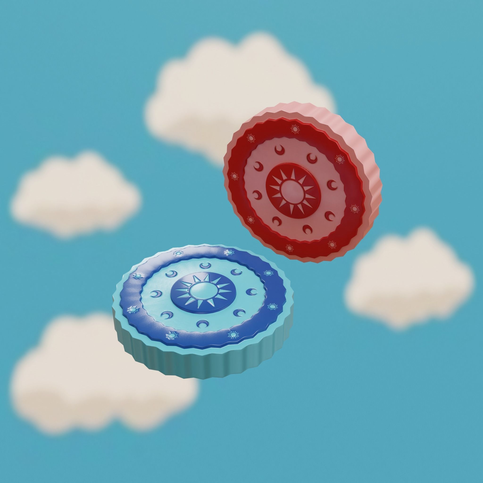 Cartoon Coins Pack02 Low-poly 3D model_14