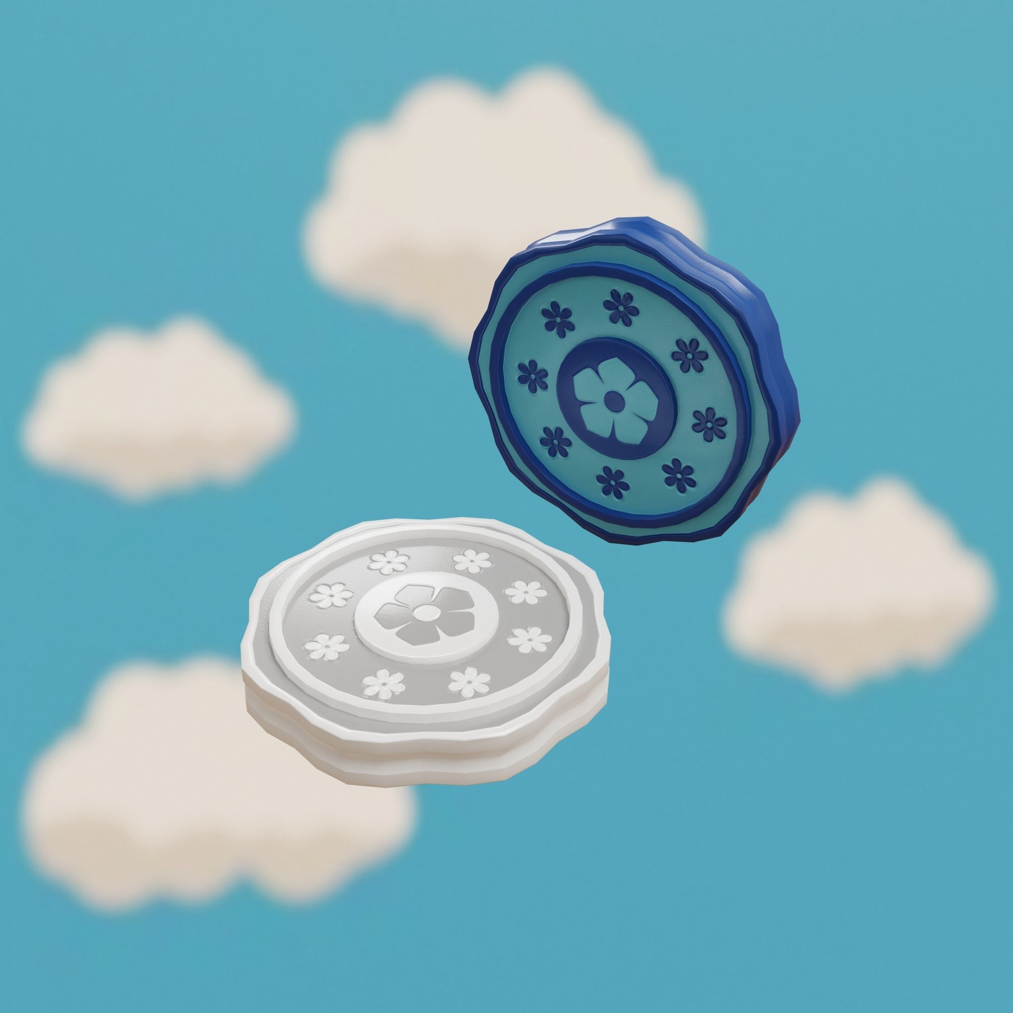 Cartoon Coins Pack02 Low-poly 3D model_23