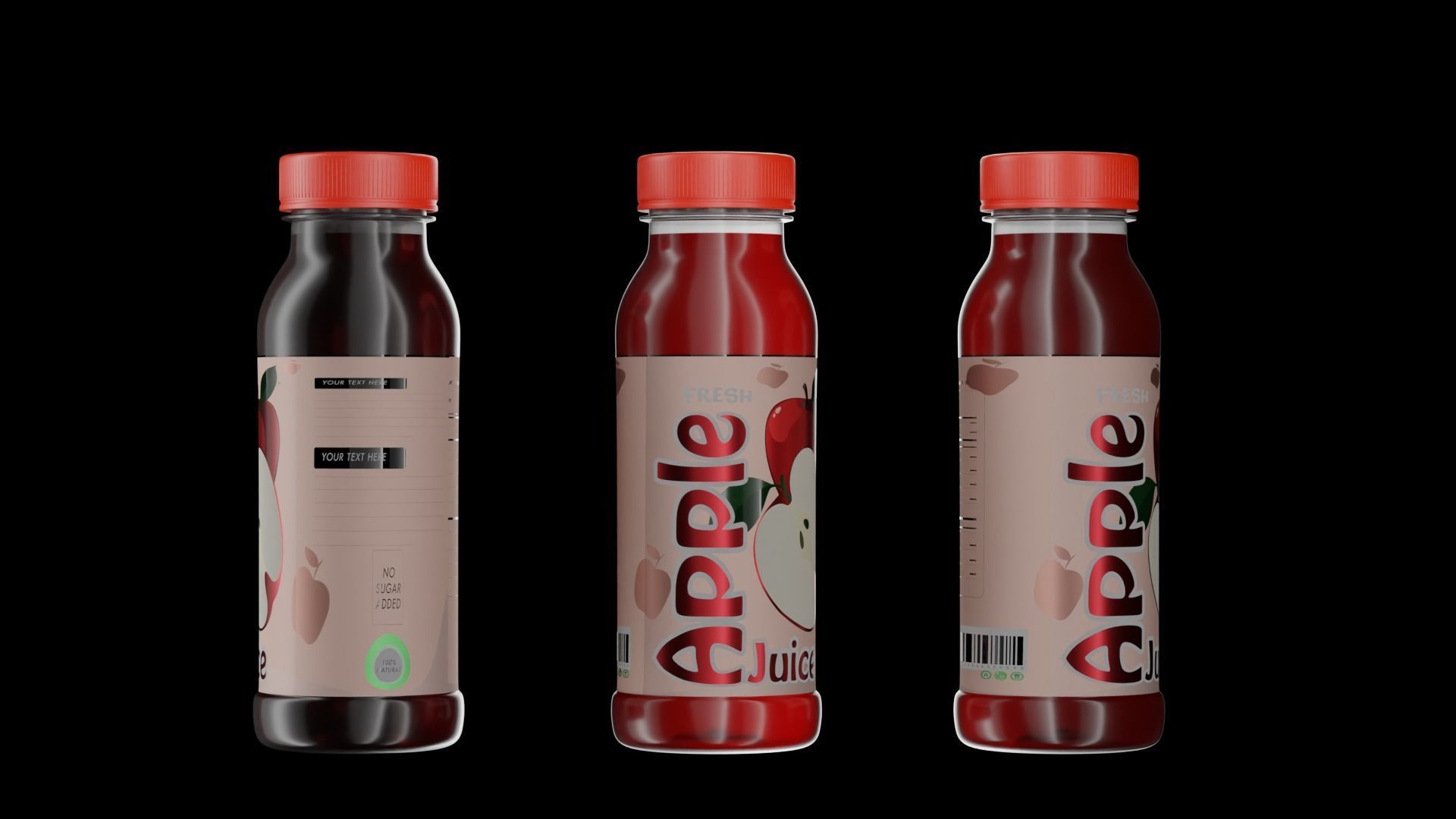 Juice Bottle Mockup 3D model 3D model_1
