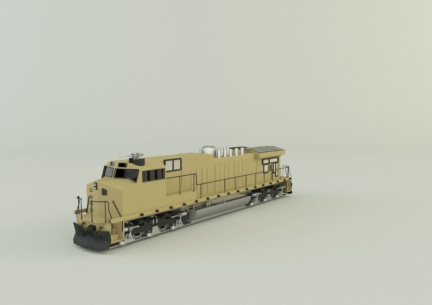 armored locomotive train 3D model_2
