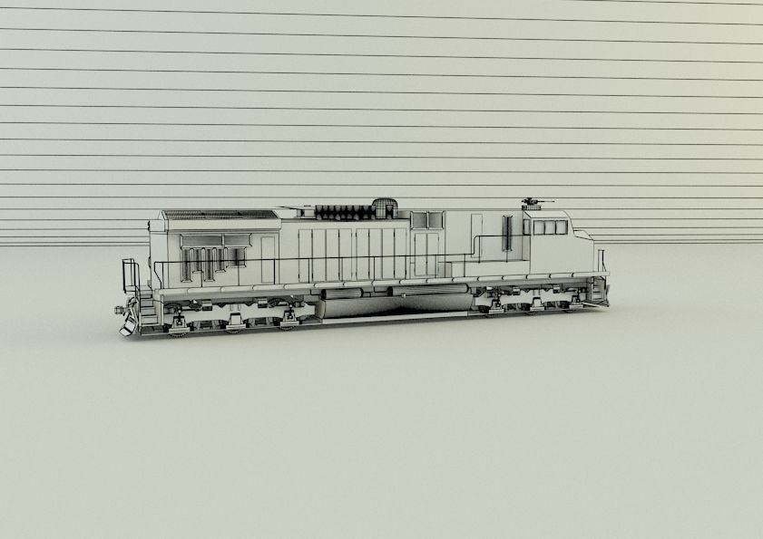armored locomotive train 3D model_37