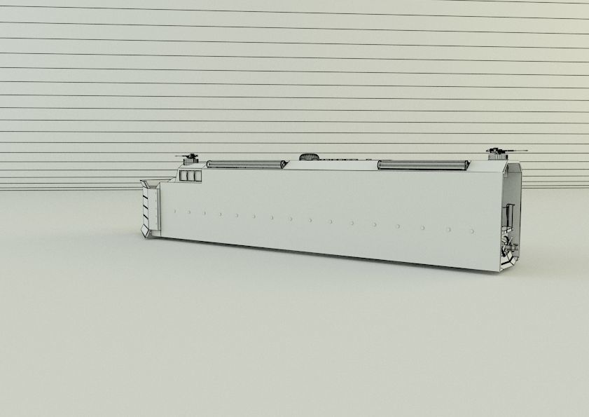 armored locomotive train 3D model_31