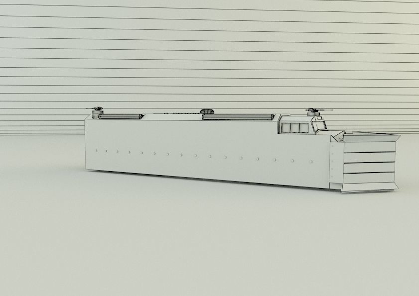 armored locomotive train 3D model_30