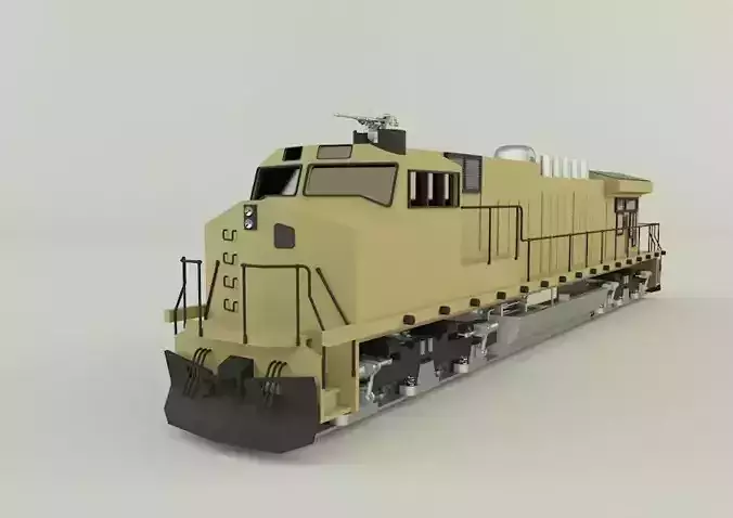 armored locomotive train 3D model