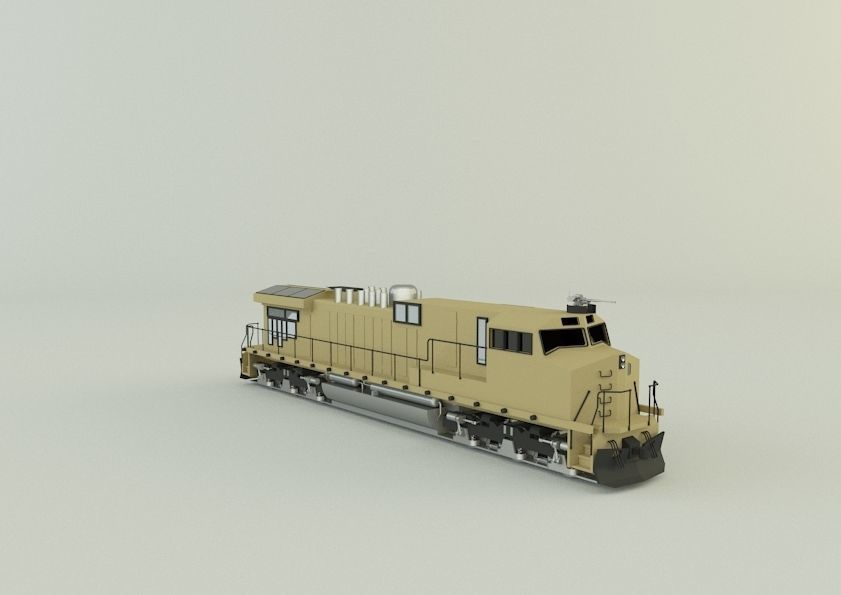 armored locomotive train 3D model_4