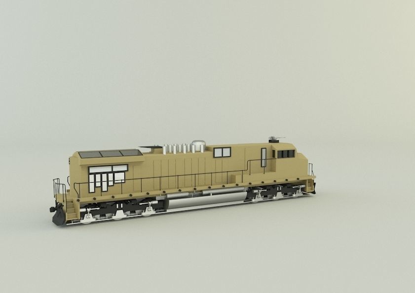 armored locomotive train 3D model_7