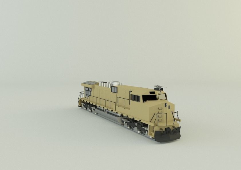 armored locomotive train 3D model_11