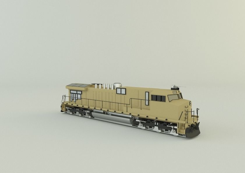 armored locomotive train 3D model_5