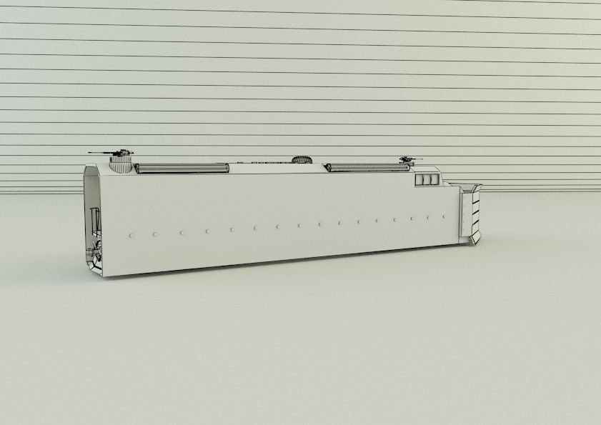 armored locomotive train 3D model_29