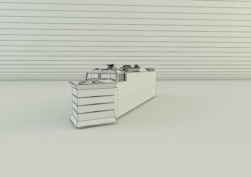 armored locomotive train 3D model_36