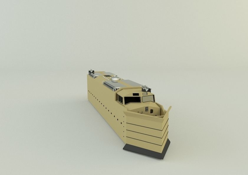 armored locomotive train 3D model_28