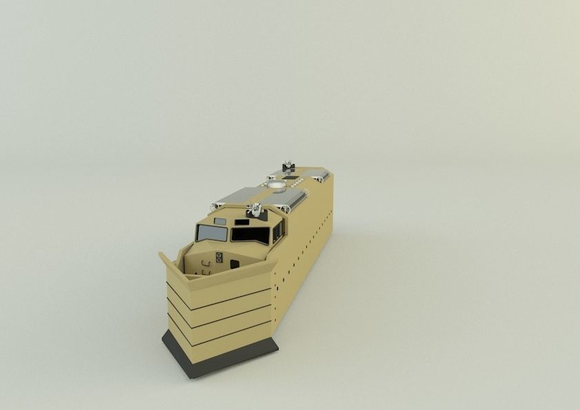 armored locomotive train 3D model_27