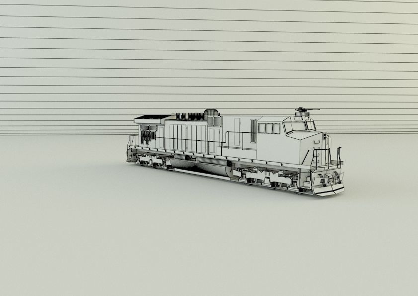 armored locomotive train 3D model_33
