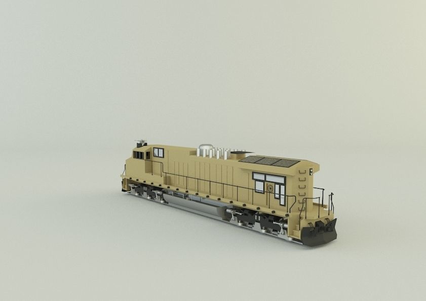 armored locomotive train 3D model_9