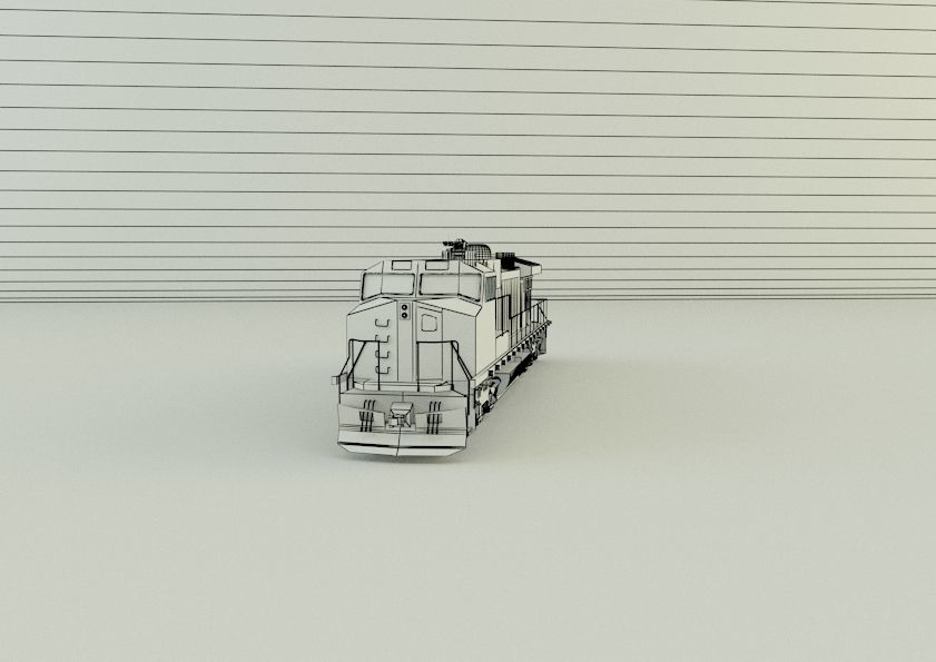 armored locomotive train 3D model_38