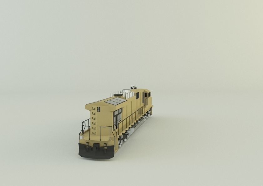 armored locomotive train 3D model_8