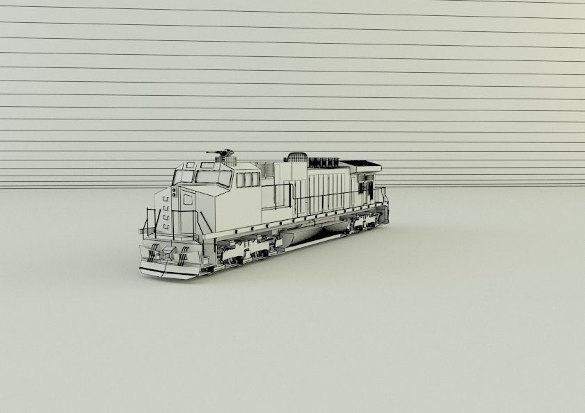 armored locomotive train 3D model_41