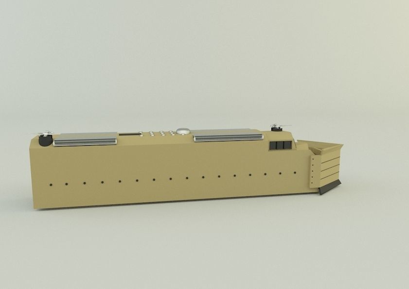 armored locomotive train 3D model_15