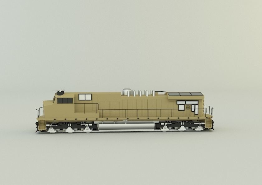 armored locomotive train 3D model_10