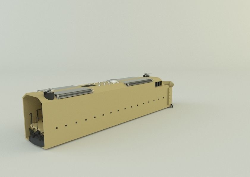armored locomotive train 3D model_17