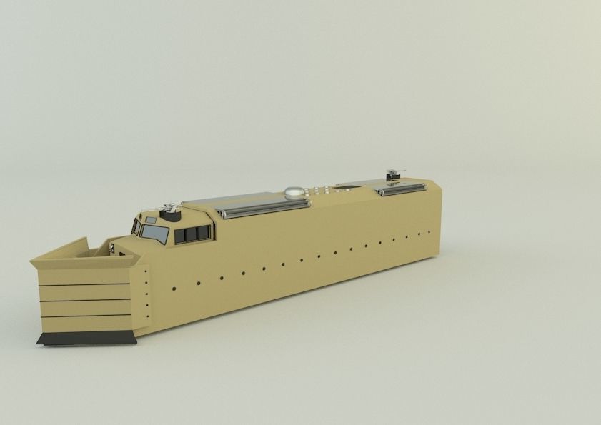 armored locomotive train 3D model_18