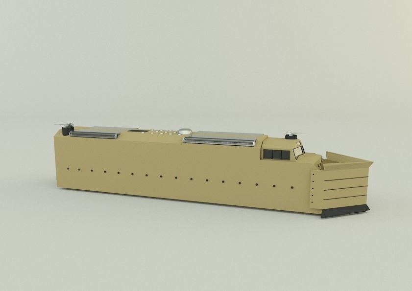 armored locomotive train 3D model_14