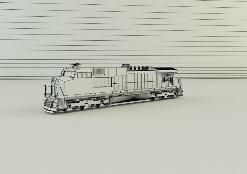 armored locomotive train 3D model_40
