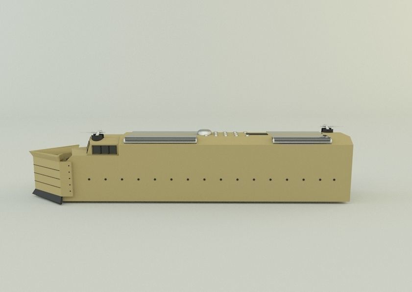 armored locomotive train 3D model_21