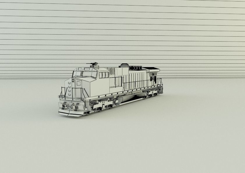 armored locomotive train 3D model_43