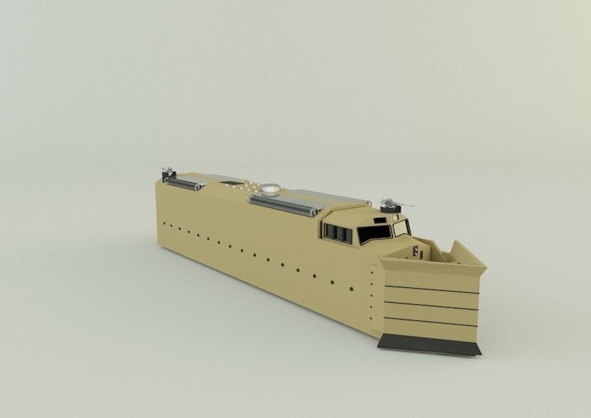 armored locomotive train 3D model_19