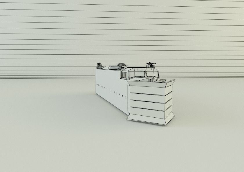 armored locomotive train 3D model_35