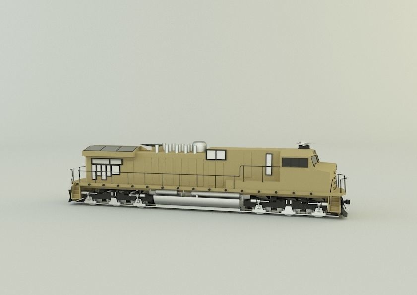 armored locomotive train 3D model_6