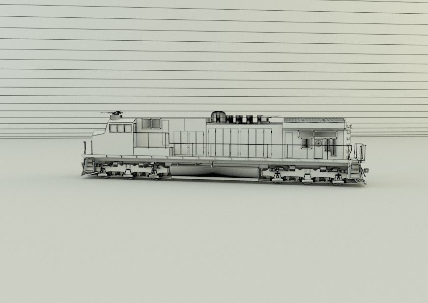 armored locomotive train 3D model_39