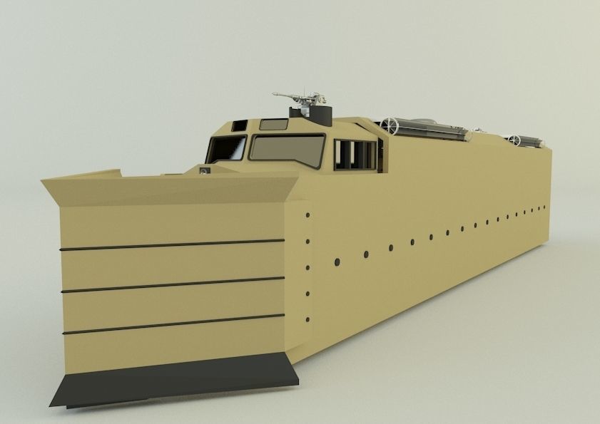 armored locomotive train 3D model_1