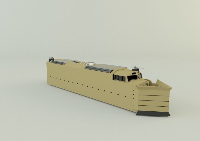 armored locomotive train 3D model_16