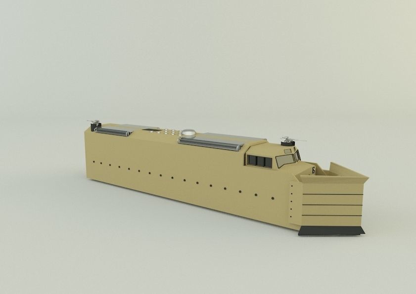 armored locomotive train 3D model_12